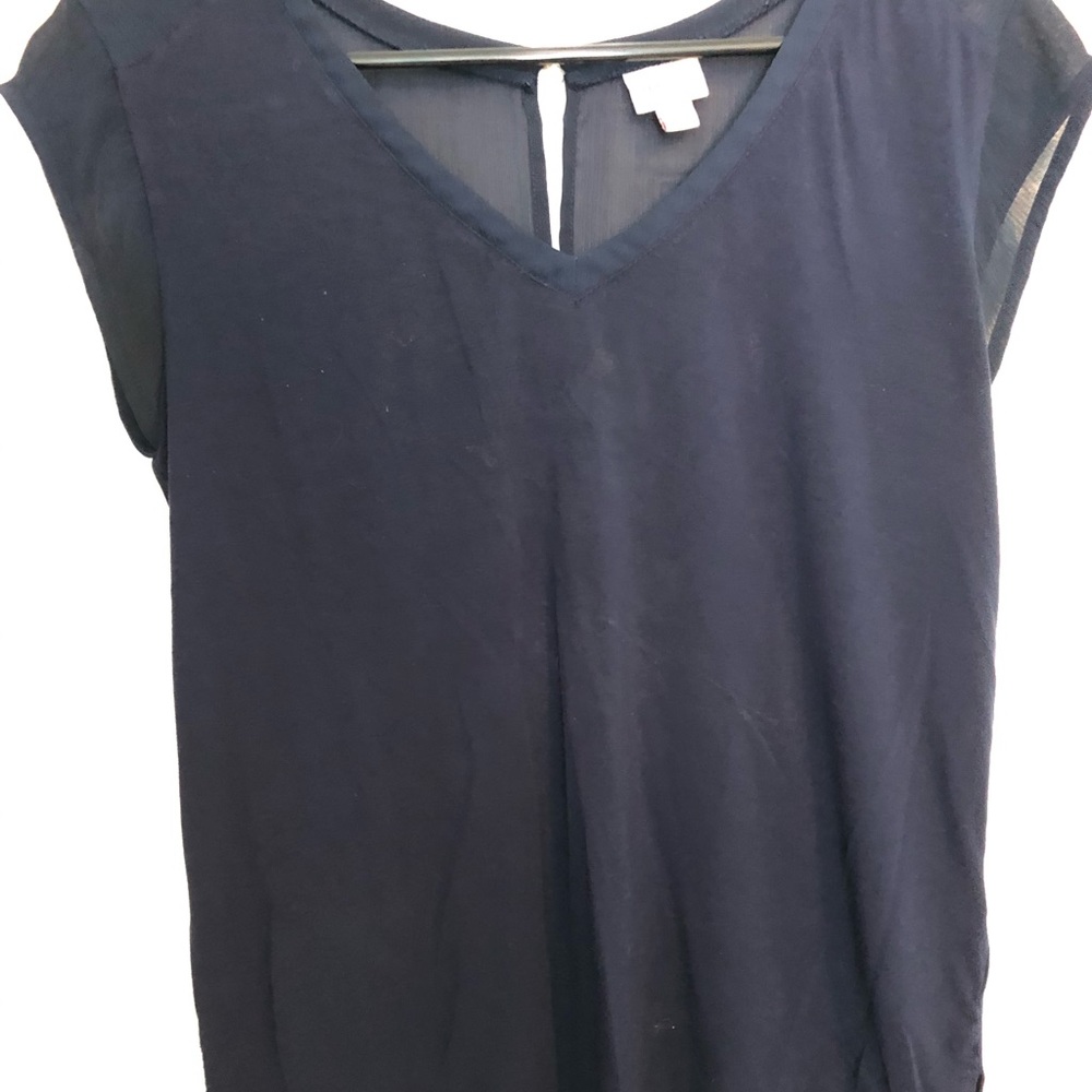 Cap-sleeved Navy Top